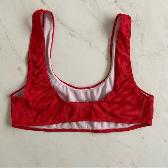 Missguided Red High Sporty Mix And Match Ribbed Bikini, Size 10 🌊 - Picture 2 of 7